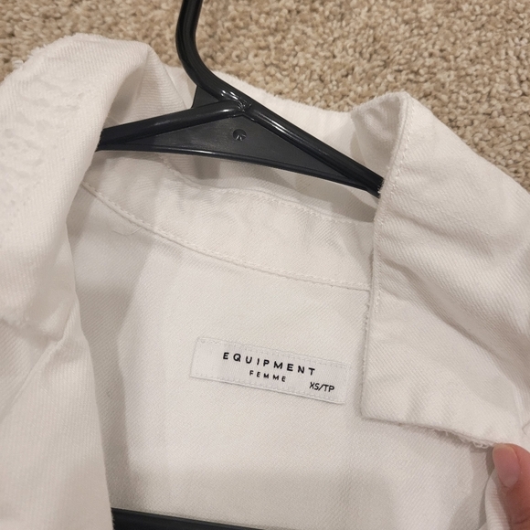 Equipment Femme Womens White Cotton Collar Tunic Top Size XS - Picture 5 of 7